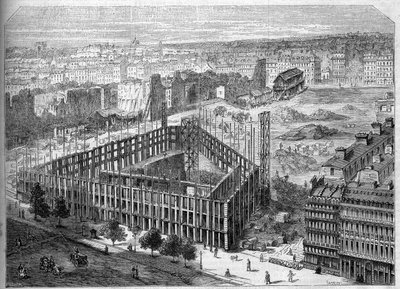 Pariisin muunnokset toisen imperiumin aikana, Paris Haussmann: Hotel de la Paixin rakentaminen ja näkymä tulevan Opera Garnierin sijaintiin Neuve des Mathurins-, Chaussee d