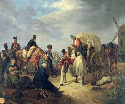 Haavoittuneiden sotilaiden kuljettaminen Napoleonin sotien aikana tekijältä French School