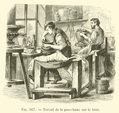 Posliinityöt sorvissa (kaiverrus) tekijältä French School