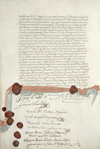Westfalenin sopimus, allekirjoitettu Munsterissa 24. lokakuuta 1648 (katso 211403) tekijältä French School