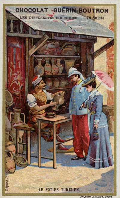 Tunisialainen potter (chromolitho) tekijältä French School