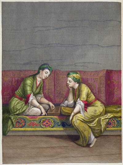 Turkish Girls, soittamassa Mangalaa, 1700-luku tekijältä French School
