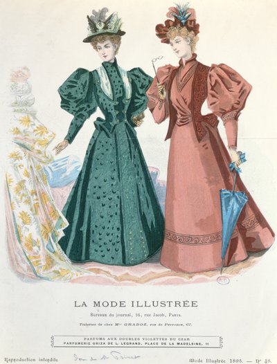 Kaksi naista, La Mode Illustrée, 1895 tekijältä French School