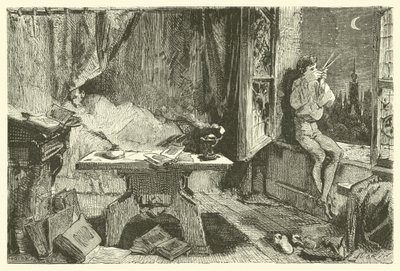 Tycho Brahe mittaa etäisyyden, joka erottaa tähdet (kaiverrus) tekijältä French School