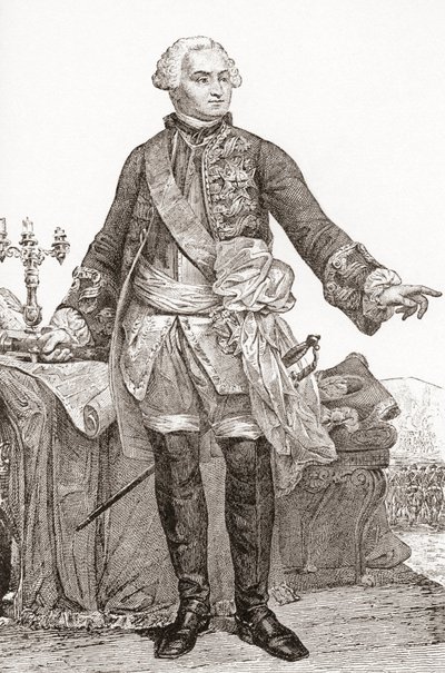 Ulrich Frédéric Woldemar, Comte de Lowendal, 17001755. Saksalaissyntyinen ranskalainen sotilas ja valtiomiehiä. Les Heures Libres, julkaistu 1908. tekijältä French School