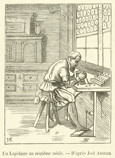 Lapidary 1500-luvulla (kaiverrus) tekijältä French School