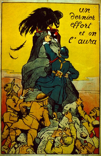 Viimeinen yritys, niin saamme hänet (värilitografia). tekijältä French School