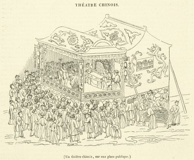 Kiinalainen teatteri julkisella aukiolla (kaiverrus) tekijältä French School