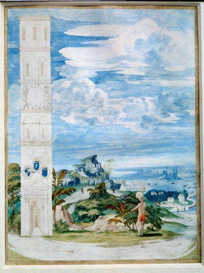 Astrolabin käyttö, tähtitieteellinen instrumentti: suunnattu aurinkoon. 1500-luvun ranskalaisen koulukunnan akvarelli. Himmeä. 0,48x0,35 m. Pariisi, Louvre-museo tekijältä French School