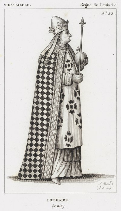 VIII vuosisata, Louis I:n hallituskausi, Lothair (kaiverrus) tekijältä French School
