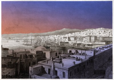 Näkymä Algerista. (kaiverrus, n. 1850) tekijältä French School