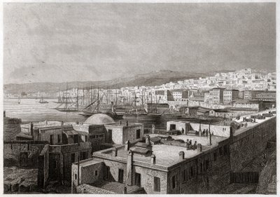 Näkymä Algerista. (kaiverrus, n. 1850) tekijältä French School