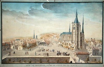 Näkymä Dourdanista vangin luona, n. 1800 (wc paperilla) tekijältä French School