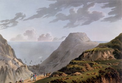 Näkymä Jamestowniin ja Longwoodiin johtavalle polulle, n. 1821 tekijältä French School