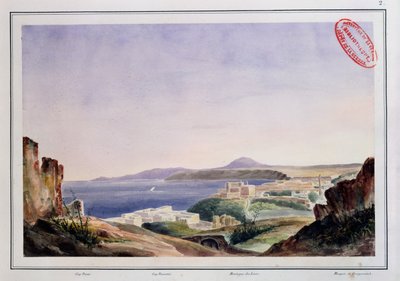 Näkymä Oraniin vanhalta Kasbahilta, n. 1830 (wc paperilla) tekijältä French School