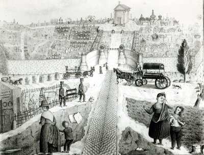 Näkymä Pere-Lachaisen hautausmaalle, 1800-luvun alku tekijältä French School