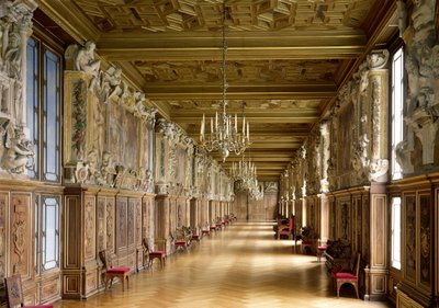 Näkymä Galerie Francois I:lle, 1528-40 tekijältä French School