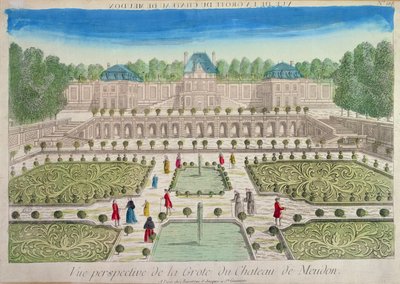 Näkymä luolalle Chateau of Meudonissa tekijältä French School