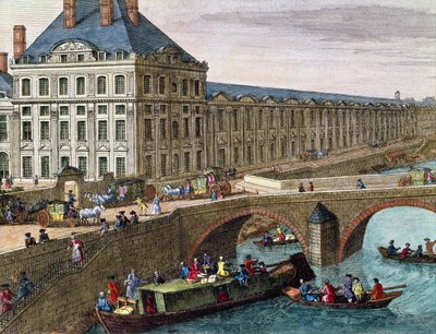 Näkymä Seine-joelle Port Royalissa (yksityiskohta) tekijältä French School