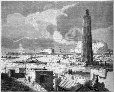 Näkymä Adenin kaupungista, Jemenin pääkaupungista vuonna 1861. Kaiverrus "" Le Monde Illustré" -julkaisussa nro 242, 30. marraskuuta tekijältä French School