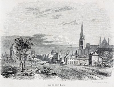 Näkymä Saint Denisin kaupunkiin, 1800-luvun alku. tekijältä French School