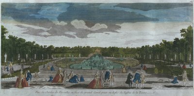 Näkymä puutarhaan Grand Canalin edessä Latonan suihkulähteestä, Versailles, Ranska tekijältä French School