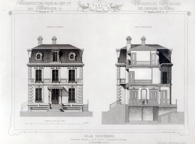 Suburban Villa, Premier Chasse St. Cloudissa, Architecture Privee au C19th, tekijältä French School