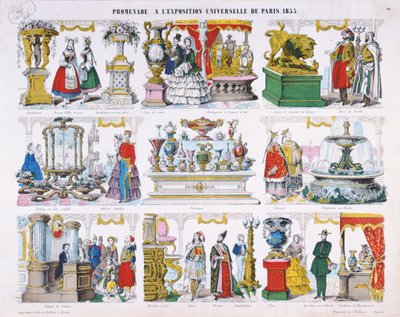Vierailijat Exposition Universellessä vuonna 1855 tekijältä French School