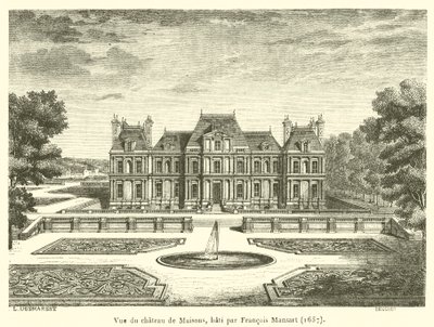 Näkymä Francois Mansartin rakentamalle Chateau de Maisonsille tekijältä French School
