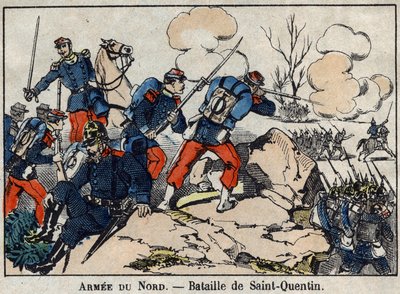 Sota 1870 Ranskan ja Preussin välillä: Saint Quentinin taistelu tammikuussa 1871. Kuva Epinalista. tekijältä French School