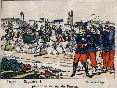 Sota 1870 Ranskan ja Preussin välillä: Sedanin taistelu, keisari Napoleon III (Louis Napoleon Bonaparte tekijältä French School