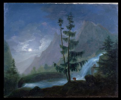 Moonlightin vesiputous lähellä Pont dEspagnea, n. 1833 tekijältä French School