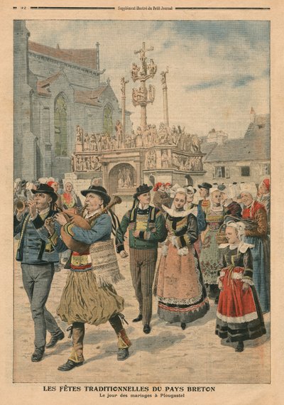 Hääpäivä Plougastelissa, Bretagnen, kuva Le Petit Journalista, liitekuva, 27. tammikuuta 1907 tekijältä French School