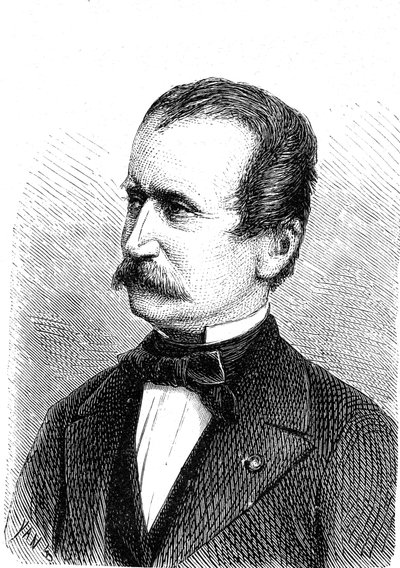 Wilhelm ENGERTH (1814-1884), itävaltalainen insinööri, ensimmäisen vuoristoveturin suunnittelija. Kaiverrus 1867 tekijältä French School