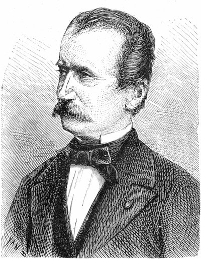 Wilhelm von Engerth (1814-1884) itävaltalainen insinööri (moottori), kaiverrus tekijältä French School