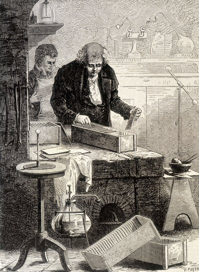 William Cruickshank rakensi kaukalot kasaan - "" Album of Sciencessä; maineikkaat tutkijat; Suuria löytöjä””” 1896. tekijältä French School