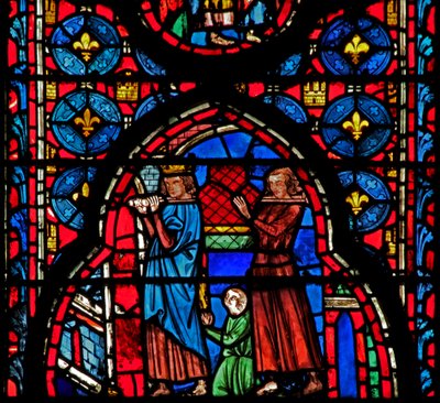 Window w15 St Louis - ja Robert dArtois kuljettavat jäännökset Sensiin tekijältä French School