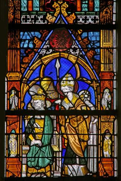 Ikkuna w19, jossa St Thomas Becket ja Henry II ovat eri mieltä tekijältä French School