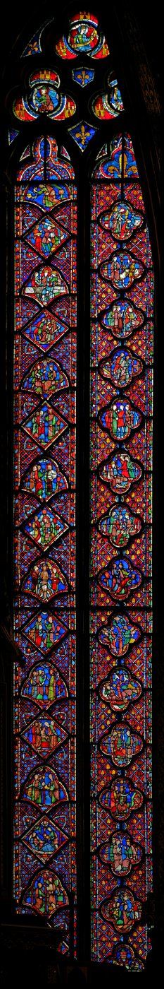 Window w9 Pyhän Johannes Kastajan historia (L) ja Danielin kirja ® tekijältä French School