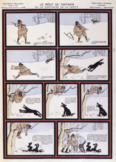 Wolf Hunt, "" Tartarinin tarina tai totuuden vastakohta"" - kuva Epinalista, Pariisi, 1900-luku tekijältä French School