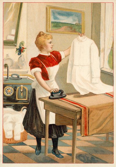 Naisten silitys (chromolitho) tekijältä French School