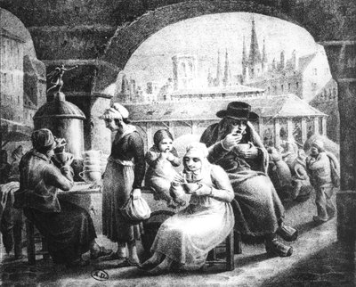 Nainen myy kahvia, c. 1820 tekijältä French School