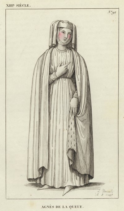XIII Century, Agnes de la Queue (värillinen kaiverrus) tekijältä French School