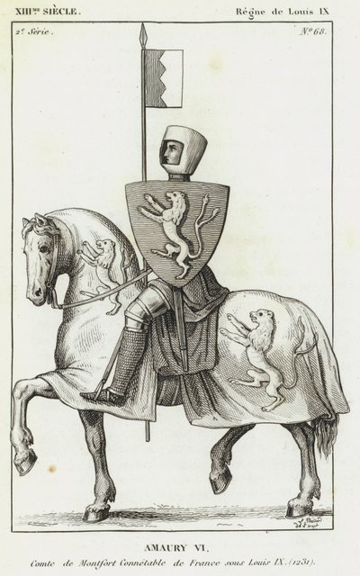 XIII vuosisata, Louis IX:n hallitus, Amaury VI, Ranskan Montfortin konstaapelin kreivi Louis IX:n alaisuudessa tekijältä French School