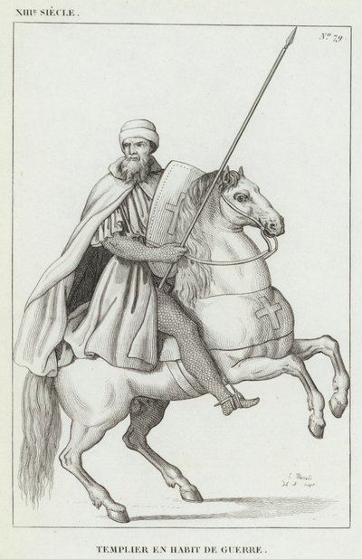 XIII Century, Templar in War Dress (kaiverrus) tekijältä French School