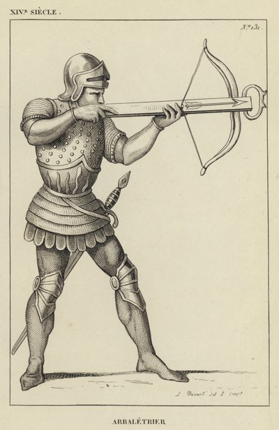 XIV vuosisata, Crossbowman (kaiverrus) tekijältä French School