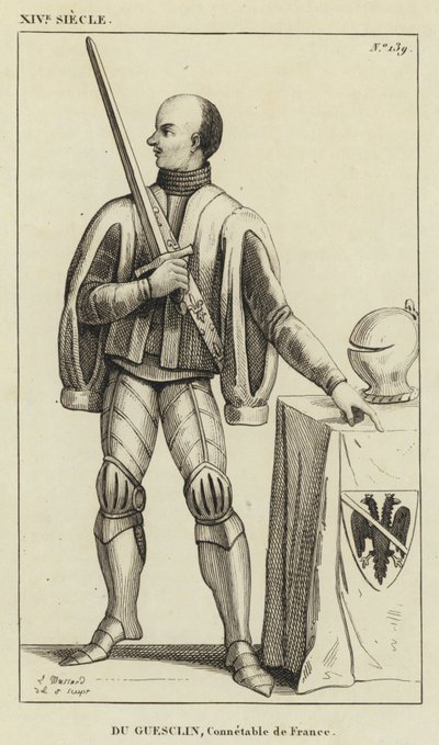 XIV vuosisata, Du Guesclin, Ranskan konstaapeli (kaiverrus) tekijältä French School