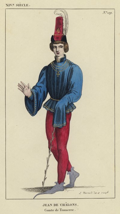 XIV vuosisata, Jean de Chalons, Tonnerren kreivi (värillinen kaiverrus) tekijältä French School