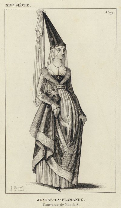 XIV vuosisata, Jeanne-la-Flamande, Montfortin kreivitär (kaiverrus) tekijältä French School