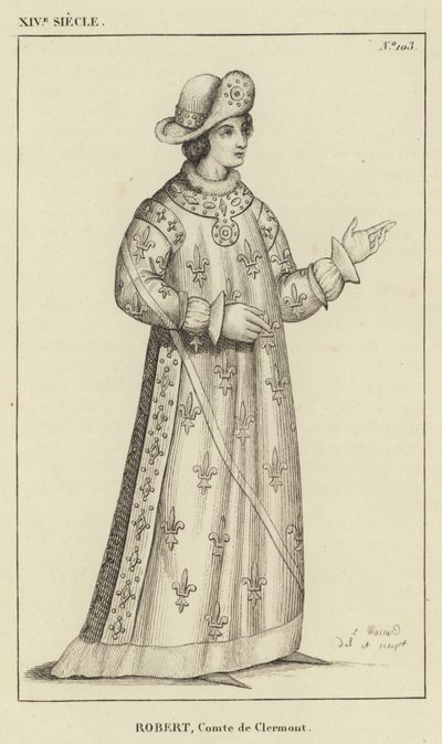 XIV vuosisata, Robert, Clermontin kreivi (kaiverrus) tekijältä French School